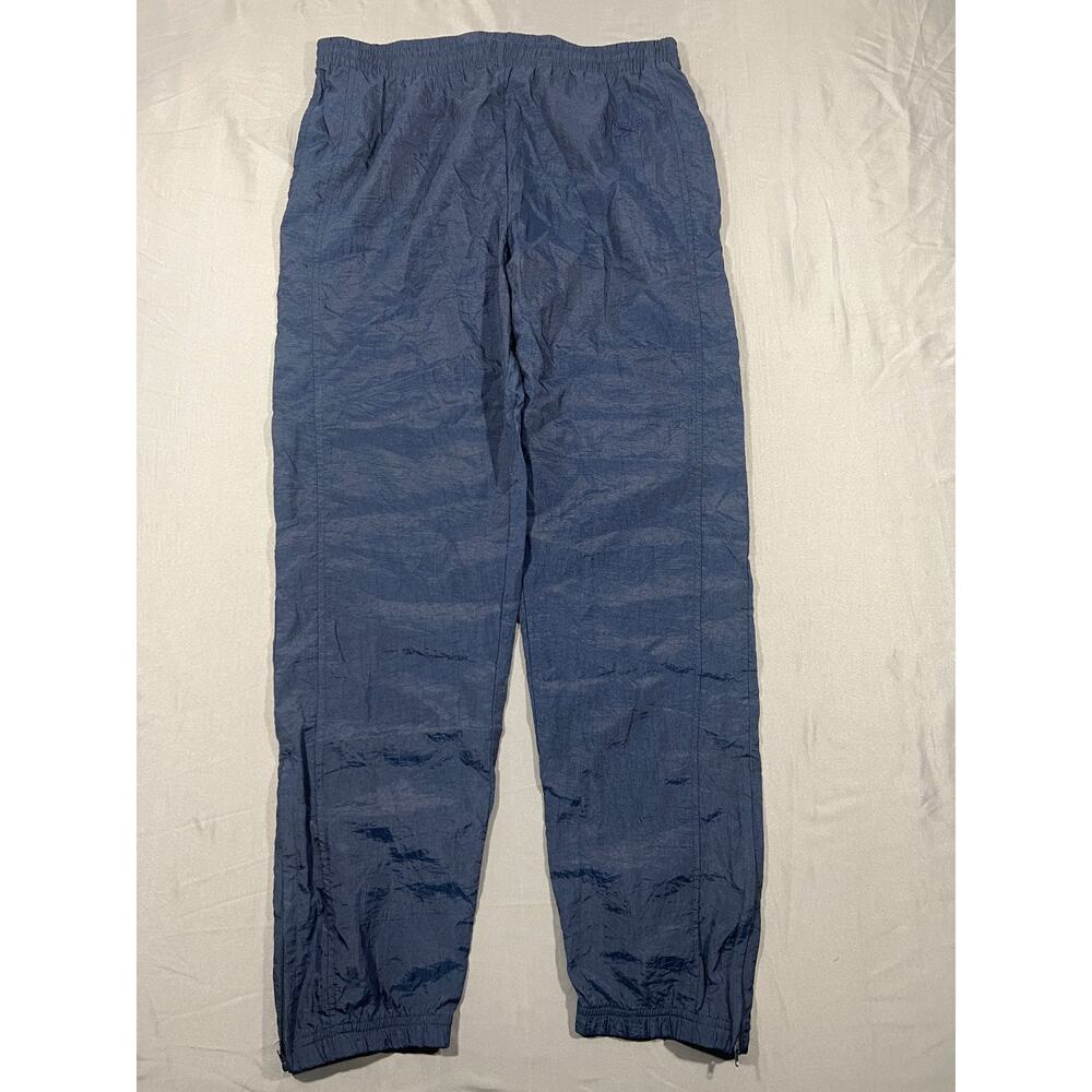 Vintage Reebok Track Pants Mens M Blue Nylon Joggers Elastic Waist Retro